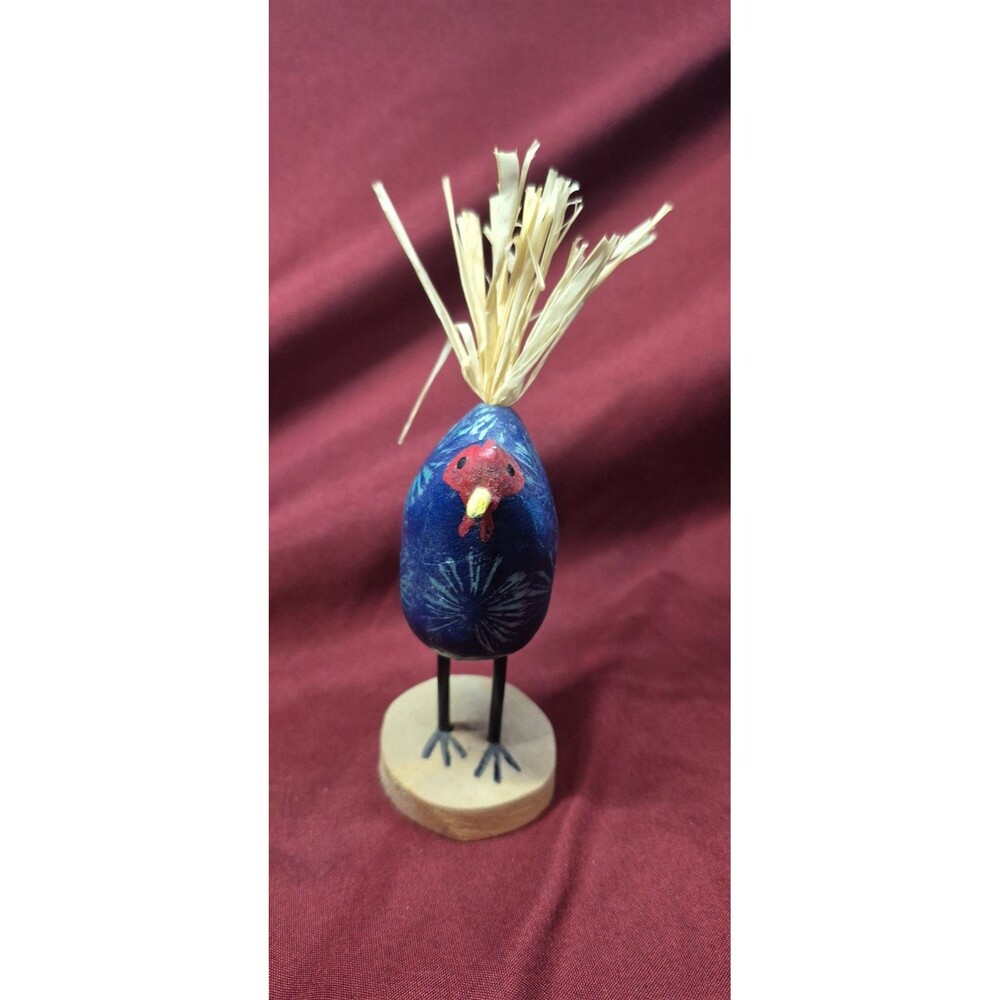 Navajo Folk Art Chicken Carving Edith Guy John Signed Native American Wood 4"